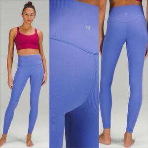 Lululemon Align Size 8 Ribbed High-Rise Pant Leggings 28" Wild Indigo